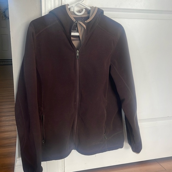 L.L.Bean Fleece PolarTec Jacket Women's Full Zip Hooded sz L - Picture 2 of 4